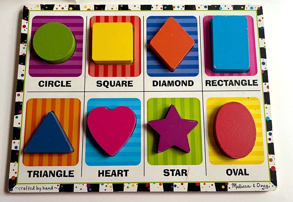 Melissa & Doug Shapes Chunky Wooden Puzzle 8 Pieces